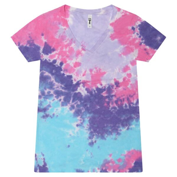 Women's Tie-Dyed V-Neck T-Shirt Thumbnail